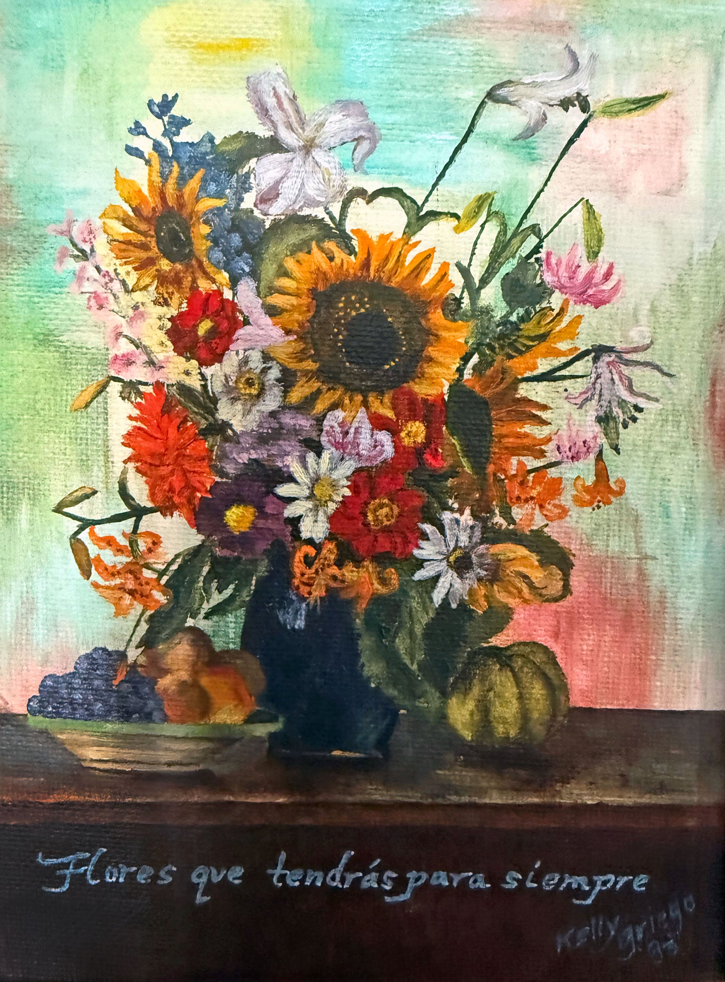 Floral Still Life with Sunflowers Print