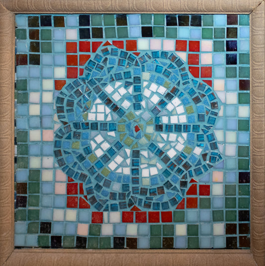 Confluence in Blue Mosaic Print
