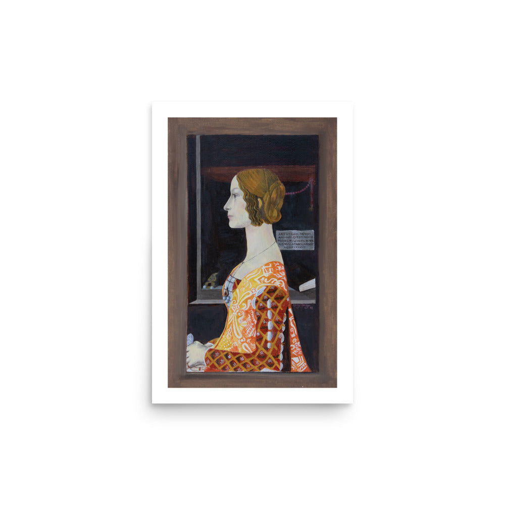 Profile with Inscription Print