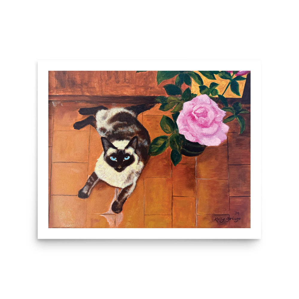 Blue Eyes & Blush Rose Print