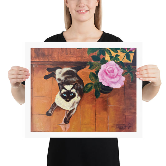 Blue Eyes & Blush Rose Print