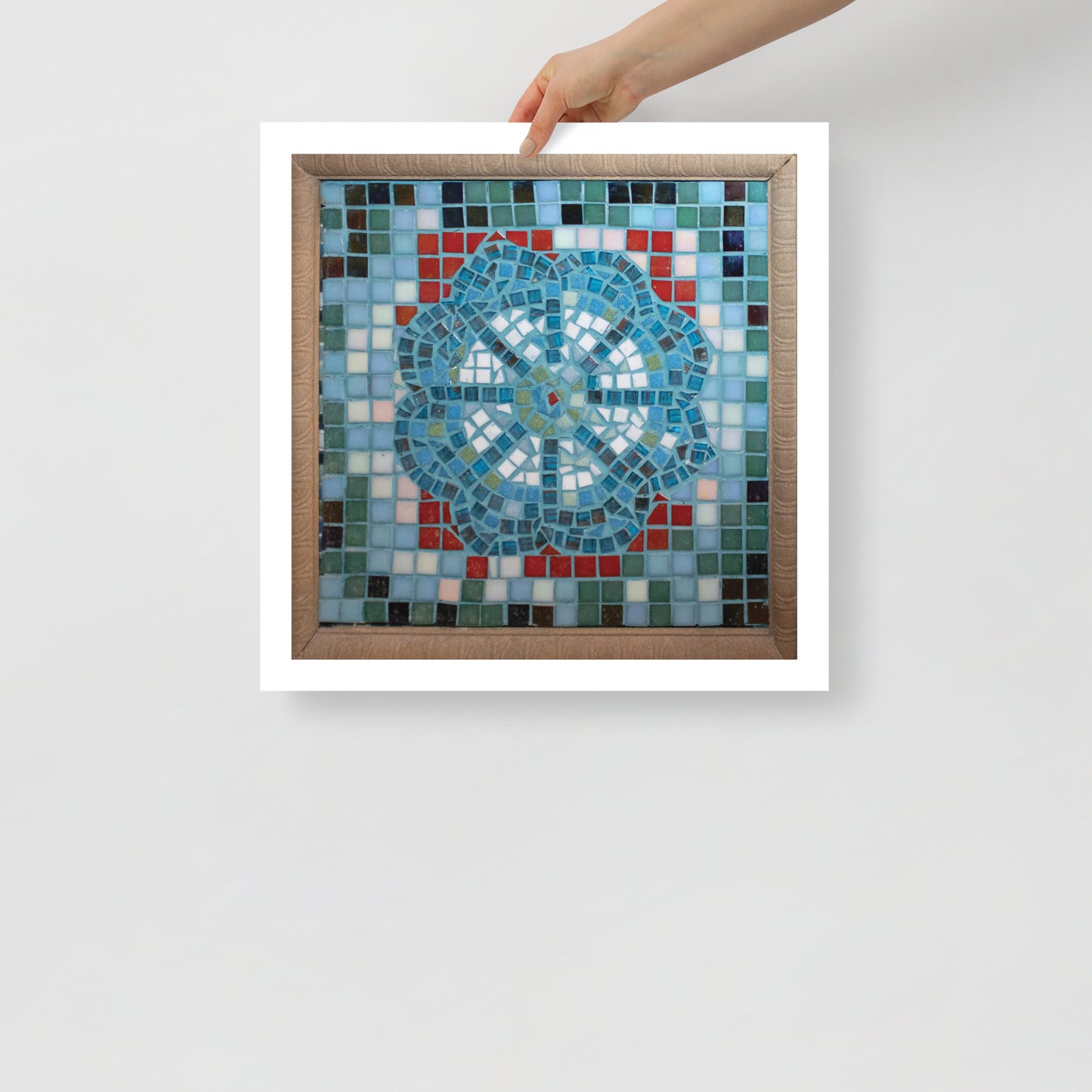 Confluence in Blue Mosaic Print
