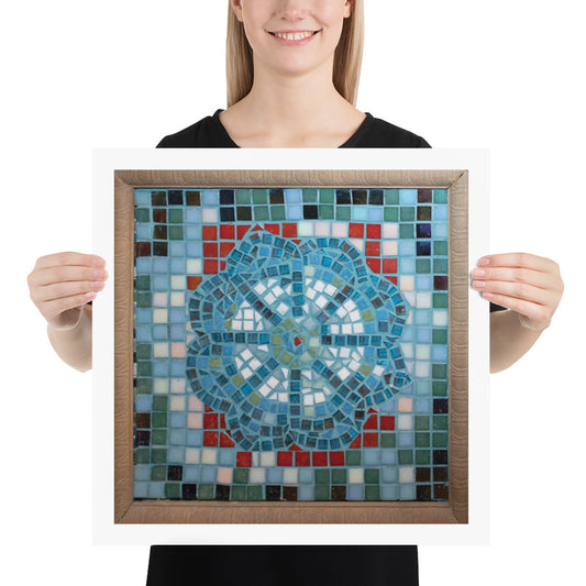 Confluence in Blue Mosaic Print